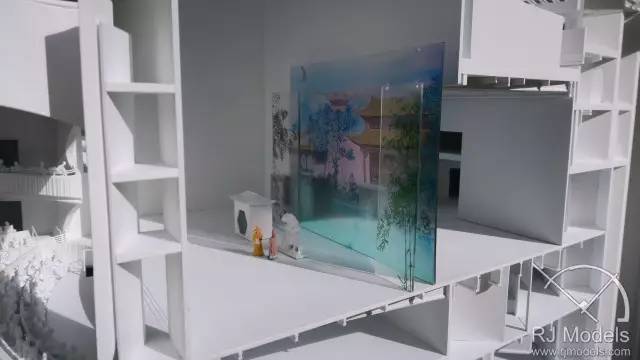 ▲戲曲中心概念模型的彩色伶人雕塑。